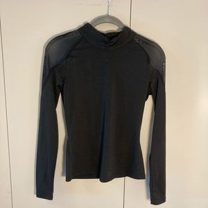 Black Mesh Cut Out Turtleneck